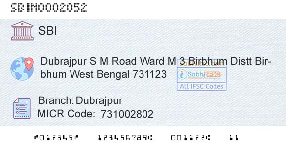 State Bank Of India DubrajpurBranch 