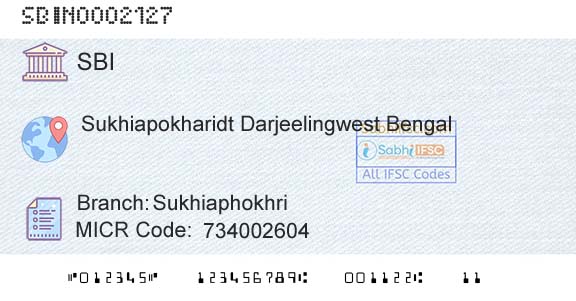 State Bank Of India SukhiaphokhriBranch 