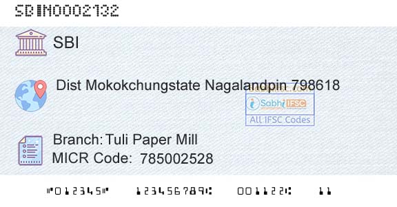 State Bank Of India Tuli Paper MillBranch 