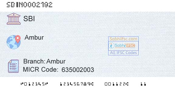 State Bank Of India AmburBranch 