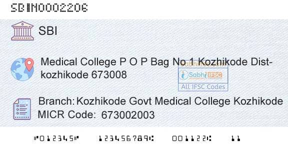 State Bank Of India Kozhikode Govt Medical College KozhikodeBranch 
