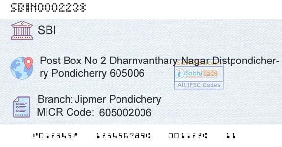 State Bank Of India Jipmer PondicheryBranch 
