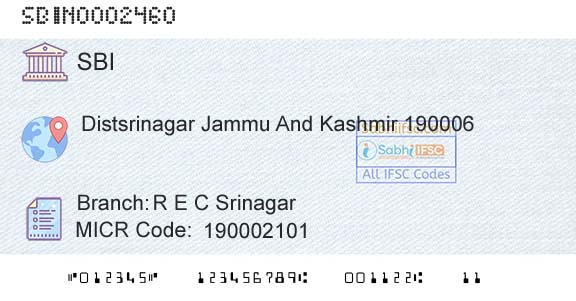 State Bank Of India R E C SrinagarBranch 