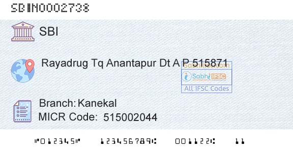 State Bank Of India KanekalBranch 