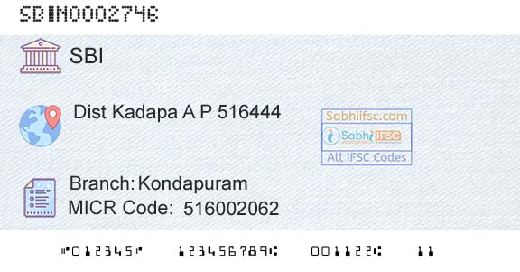 State Bank Of India KondapuramBranch 