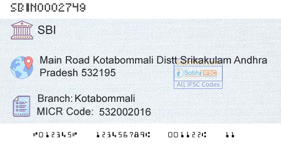 State Bank Of India KotabommaliBranch 