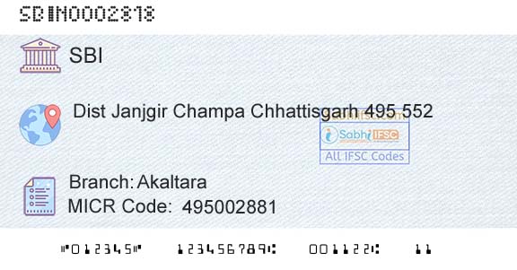 State Bank Of India AkaltaraBranch 