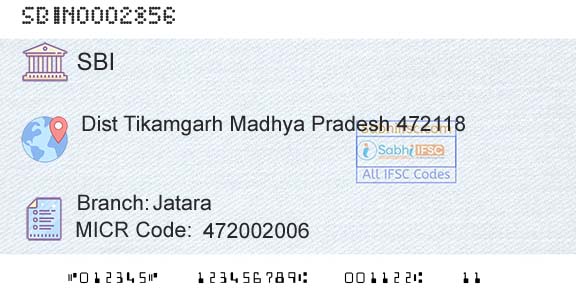 State Bank Of India JataraBranch 