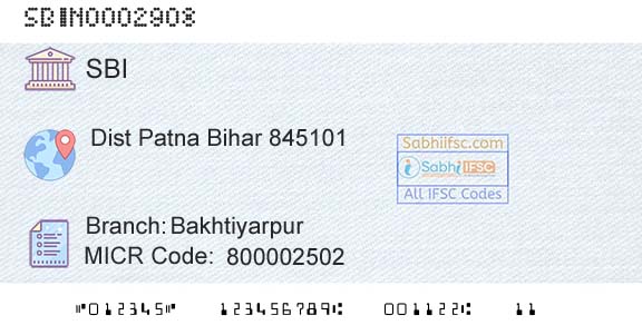 State Bank Of India BakhtiyarpurBranch 