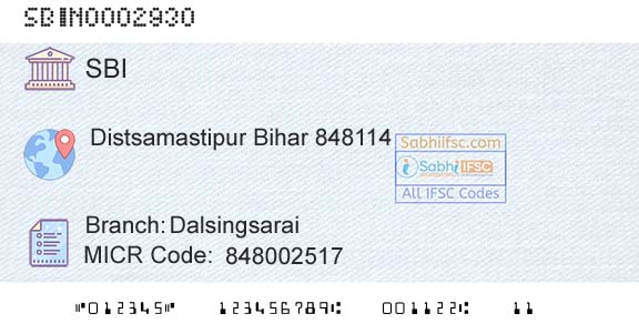 State Bank Of India DalsingsaraiBranch 