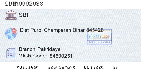 State Bank Of India PakridayalBranch 