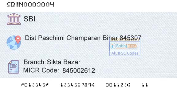 State Bank Of India Sikta BazarBranch 