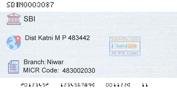 State Bank Of India NiwarBranch 