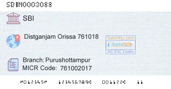 State Bank Of India PurushottampurBranch 