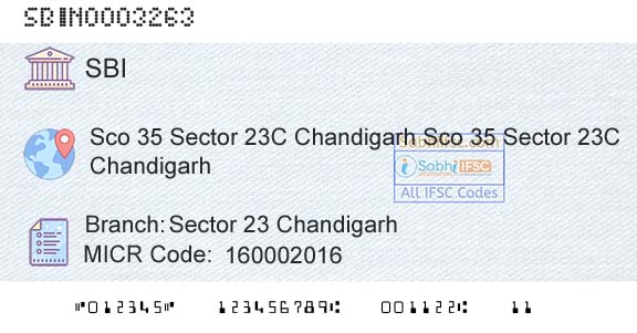 State Bank Of India Sector 23 ChandigarhBranch 