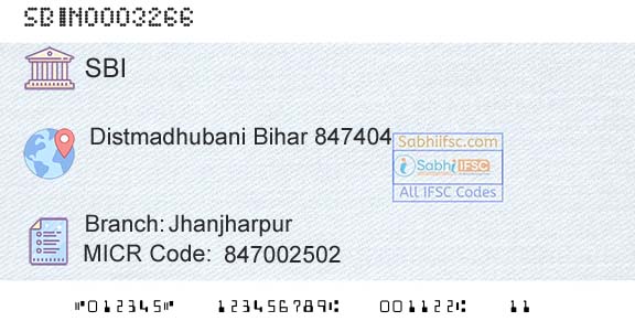 State Bank Of India JhanjharpurBranch 