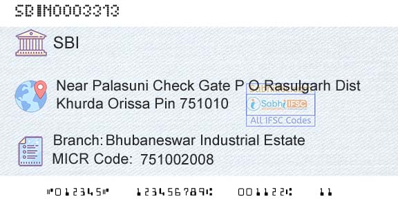 State Bank Of India Bhubaneswar Industrial EstateBranch 