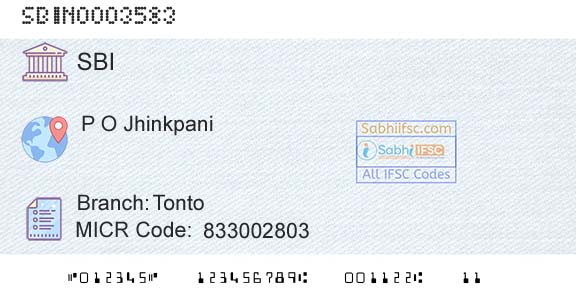 State Bank Of India TontoBranch 