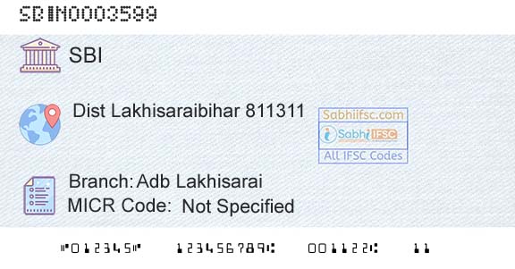 State Bank Of India Adb LakhisaraiBranch 