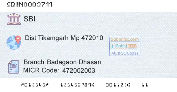 State Bank Of India Badagaon Dhasan Branch 