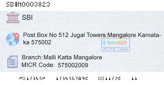 State Bank Of India Malli Katta MangaloreBranch 