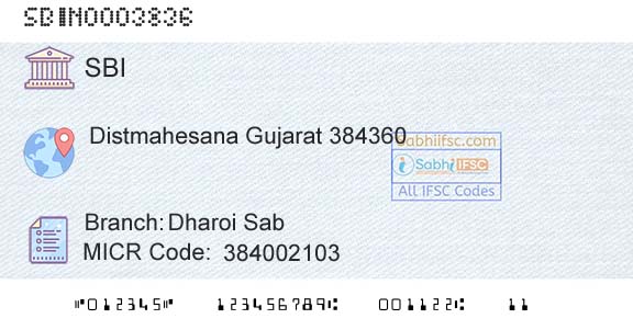 State Bank Of India Dharoi SabBranch 