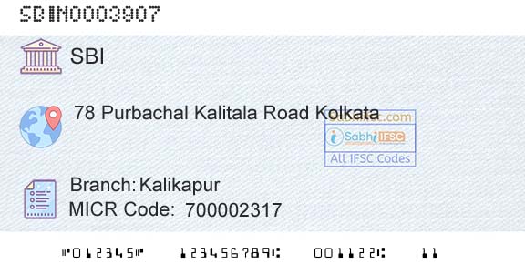 State Bank Of India KalikapurBranch 