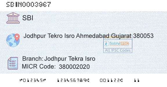 State Bank Of India Jodhpur Tekra Isro Branch 