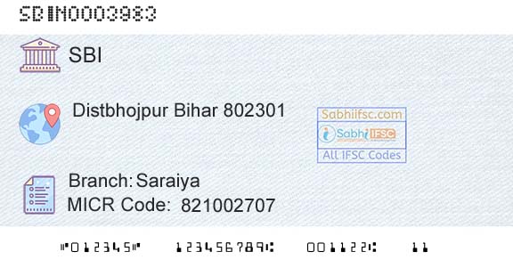 State Bank Of India SaraiyaBranch 