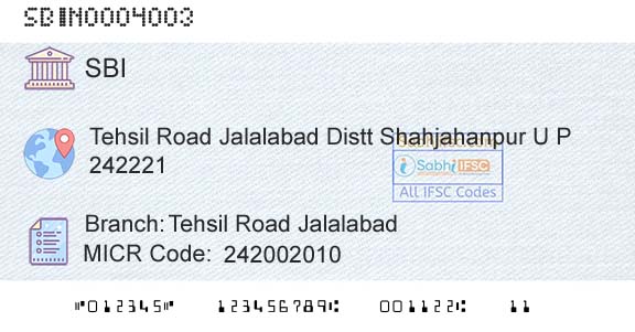 State Bank Of India Tehsil Road JalalabadBranch 