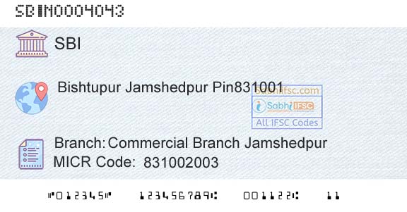 State Bank Of India Commercial Branch JamshedpurBranch 