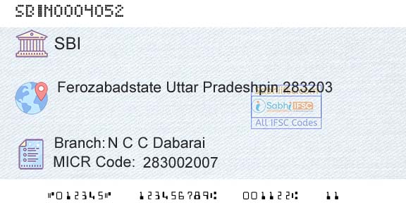 State Bank Of India N C C DabaraiBranch 
