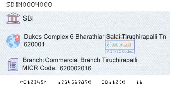State Bank Of India Commercial Branch TiruchirapalliBranch 
