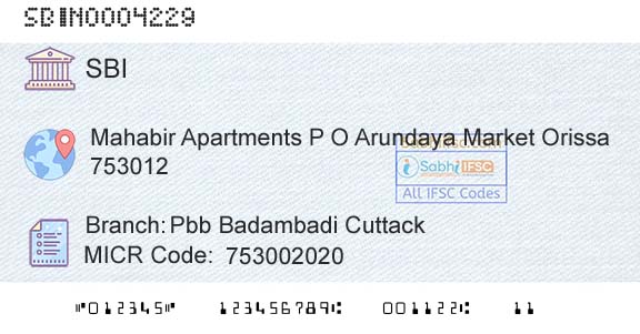 State Bank Of India Pbb Badambadi CuttackBranch 