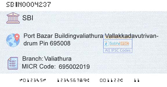 State Bank Of India ValiathuraBranch 