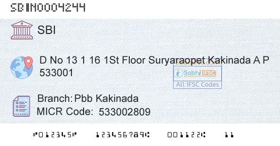 State Bank Of India Pbb KakinadaBranch 