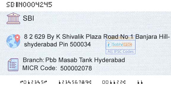 State Bank Of India Pbb Masab Tank HyderabadBranch 