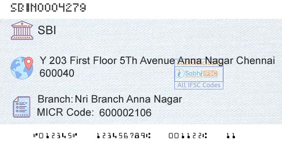 State Bank Of India Nri Branch Anna NagarBranch 