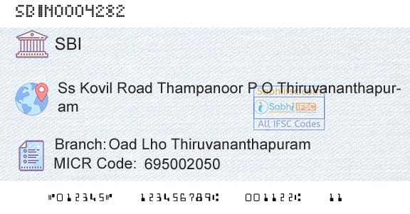 State Bank Of India Oad Lho ThiruvananthapuramBranch 