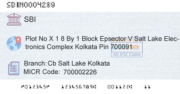 State Bank Of India Cb Salt Lake KolkataBranch 