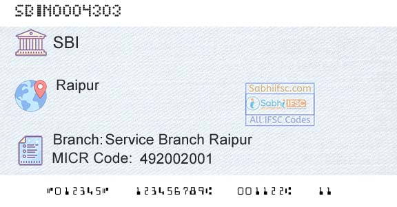 State Bank Of India Service Branch RaipurBranch 