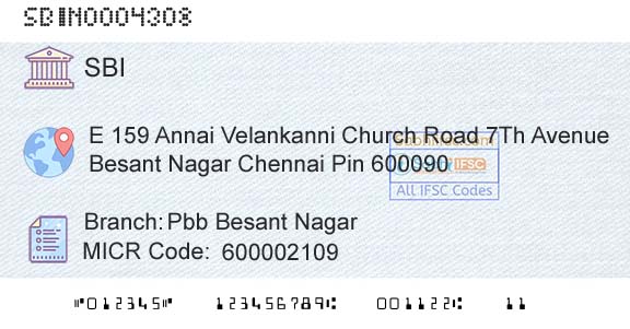 State Bank Of India Pbb Besant NagarBranch 