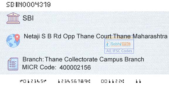 State Bank Of India Thane Collectorate Campus BranchBranch 