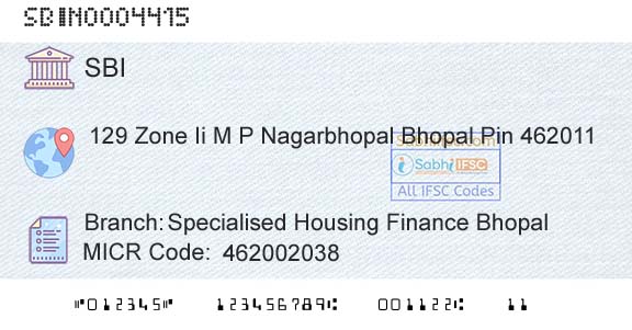 State Bank Of India Specialised Housing Finance BhopalBranch 