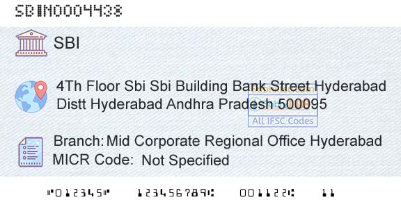 State Bank Of India Mid Corporate Regional Office HyderabadBranch 