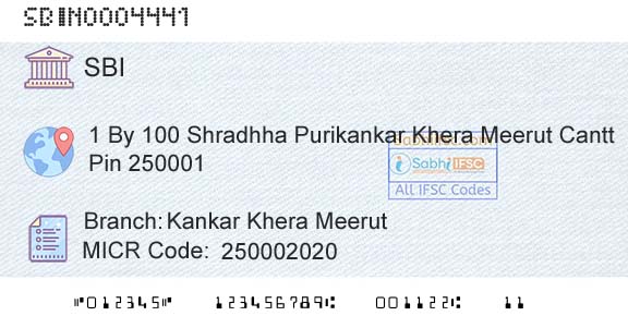 State Bank Of India Kankar Khera MeerutBranch 