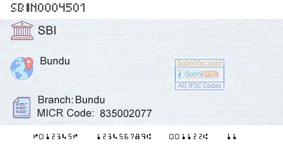 State Bank Of India BunduBranch 