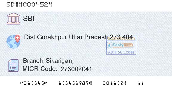 State Bank Of India SikariganjBranch 