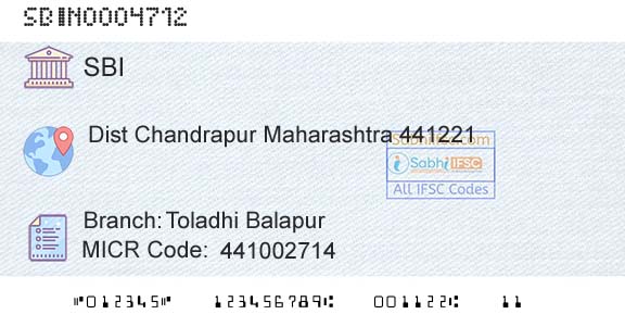 State Bank Of India Toladhi BalapurBranch 