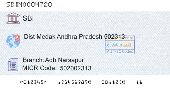 State Bank Of India Adb NarsapurBranch 
